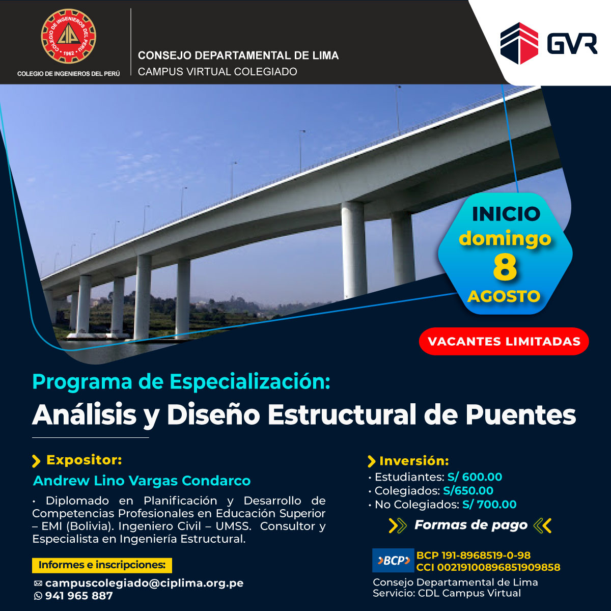 Curso: Análisis y Diseño  Estructural de Puentes